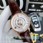 Best Quality Clone Vacheron Constaintin Patrimony White Dial Brown Leather Strap Watch